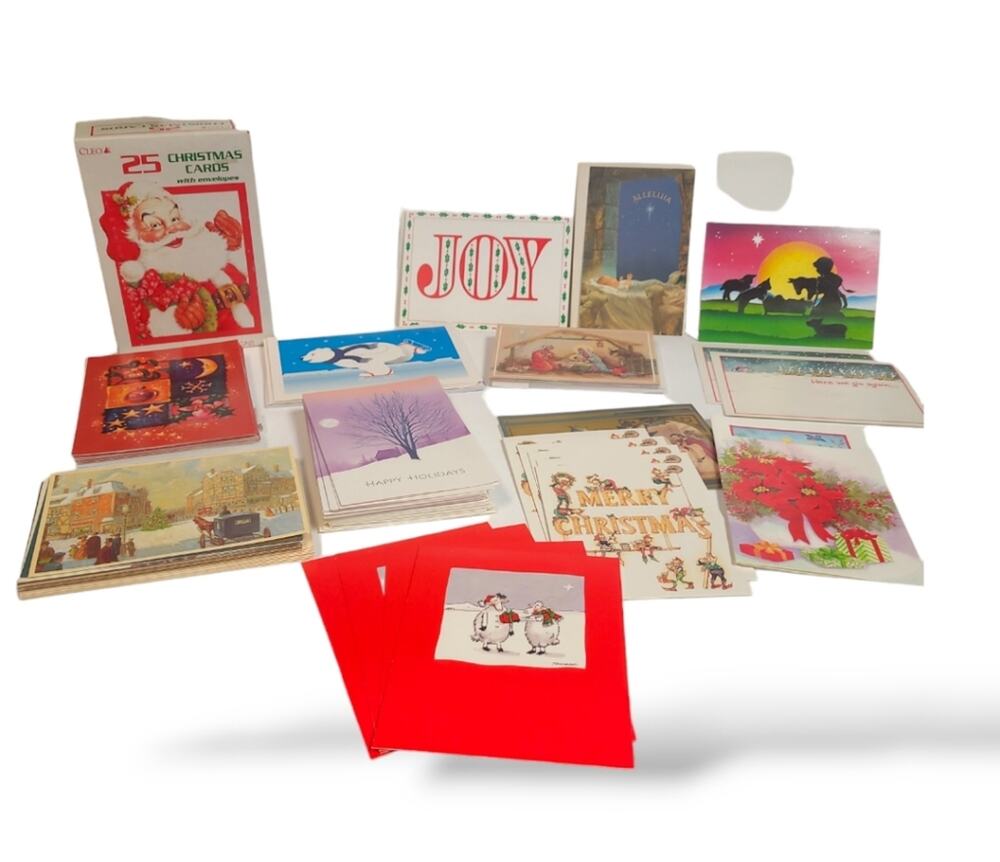 Christmas Greeting Card Large Lot - Assorted Sizes & Types - READ DESCRIPTION